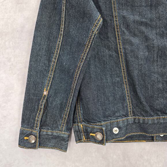 OshKosh B'gosh Blue Denim Cotton Span Button Jeans Jacket VTG Unisex Large L - Picture 5 of 7